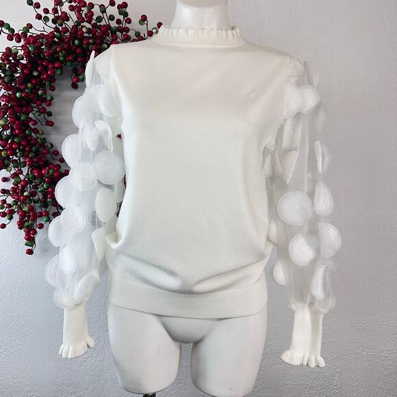 Sioni Sweater - 
Mixed Media Long Sleeved
Mock neck white size small NWT - Picture 1 of 5